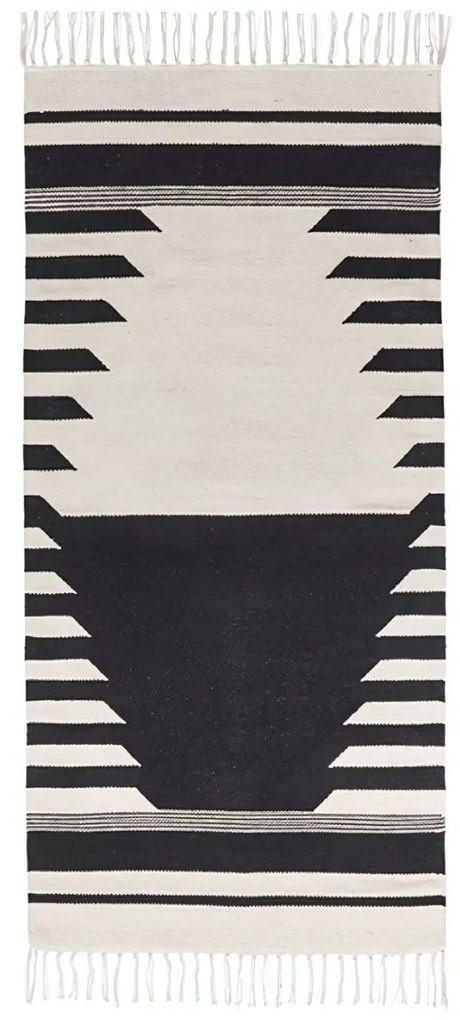 Χαλί Iselin Βαμβακερό Μαύρο/Υπόλευκο L140xW70 cm Broste Copenhagen