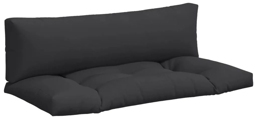 vidaXL Μαξιλάρια Παλέτας 2 τεμ. Μαύρα Υφασμάτινα