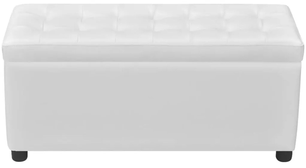vidaXL Ταμπουρέ με Αποθηκευτικό Χώρο Λευκό από Συνθετικό Δέρμα