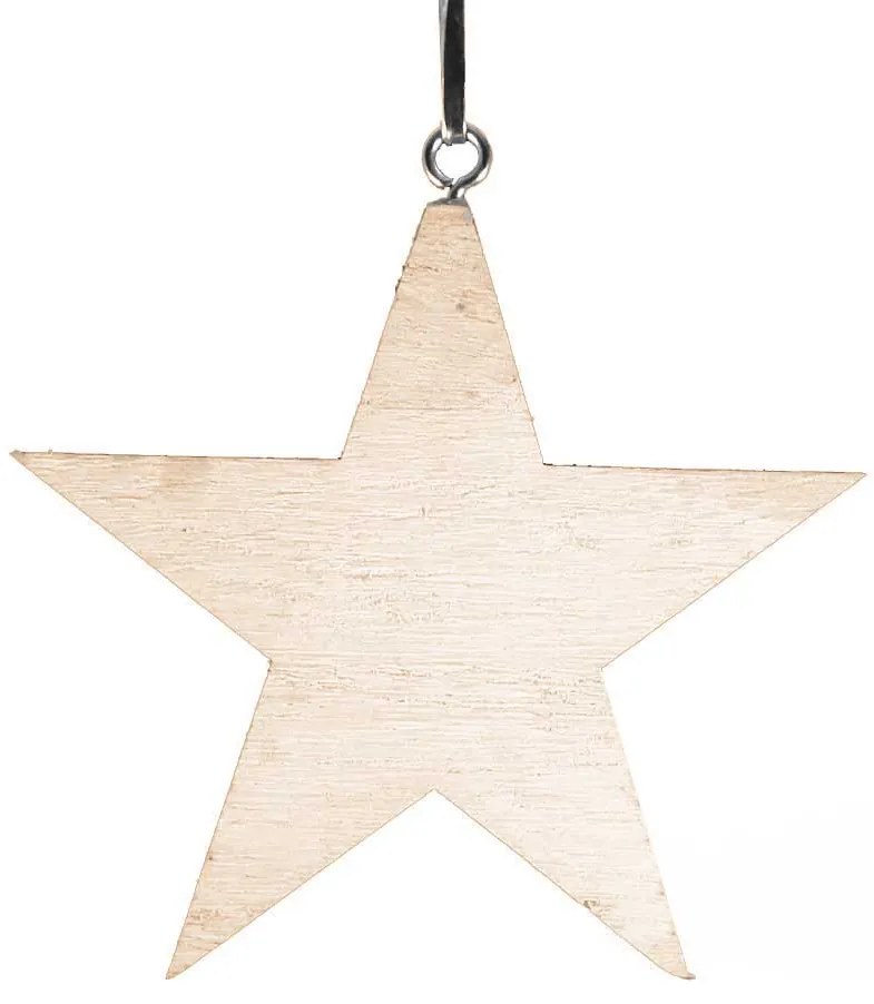 Χριστουγεννιάτικο Στολίδι Αστέρι Ξύλινο 8cm 232549
