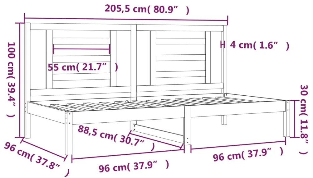 vidaXL Καναπές Κρεβάτι Χωρίς Στρώμα Λευκό 90x200 εκ. Μασίφ Ξύλο Πεύκου