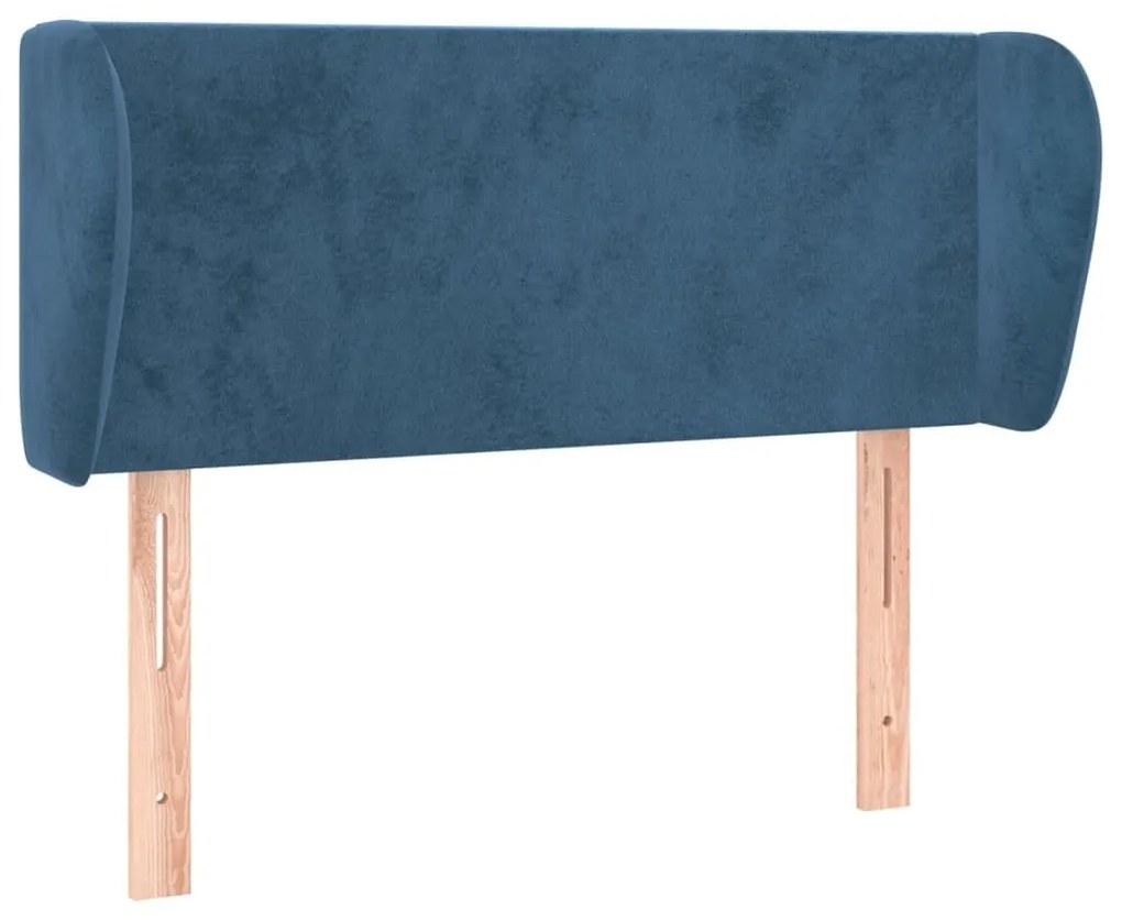 Κεφαλάρι με Πτερύγια Σκούρο Μπλε 93x23x78/88 εκ. Βελούδινο - Μπλε