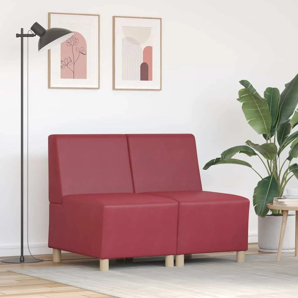 vidaXL Καναπέδες 2 pcs Μπορντό 55 x 74 x 82 εκ. Τεχνητό δέρμα