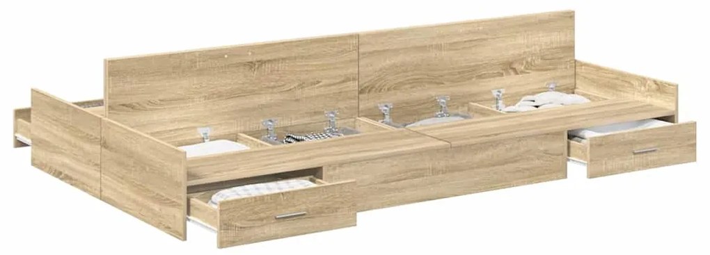 vidaXL Κρεβάτι με αποθηκευτικό χώρο Sonoma Δρυς 120 x 190 cm