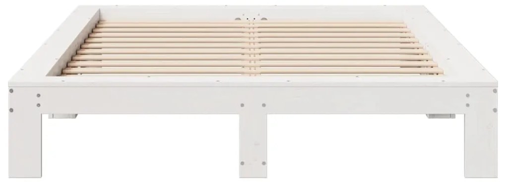 vidaXL Σκελετός Κρεβ. Χωρίς Στρώμα Λευκό 140x190 εκ Μασίφ Πεύκο
