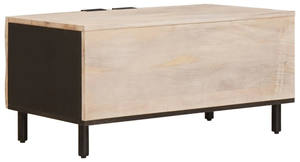 vidaXL Τραπεζάκι σαλονιού Λευκό 80 x 50 x 40 cm Στερεό ξύλο μάνγκο