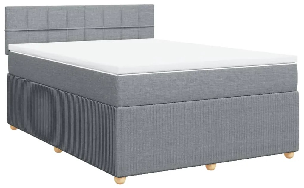 ΚΡΕΒΑΤΙ BOXSPRING ΜΕ ΣΤΡΩΜΑ ΑΝΟΙΧΤΟ ΓΚΡΙ 140X190 ΕΚ. ΥΦΑΣΜΑΤΙΝΟ 3287451