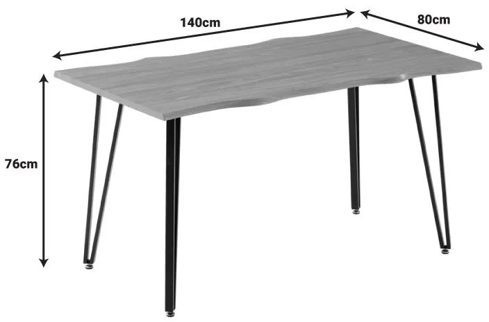 Τραπέζι Izzac επιφάνεια MDF sonoma-πόδι μαύρο μέταλλο 140x80x76εκ 140x80x76 εκ.