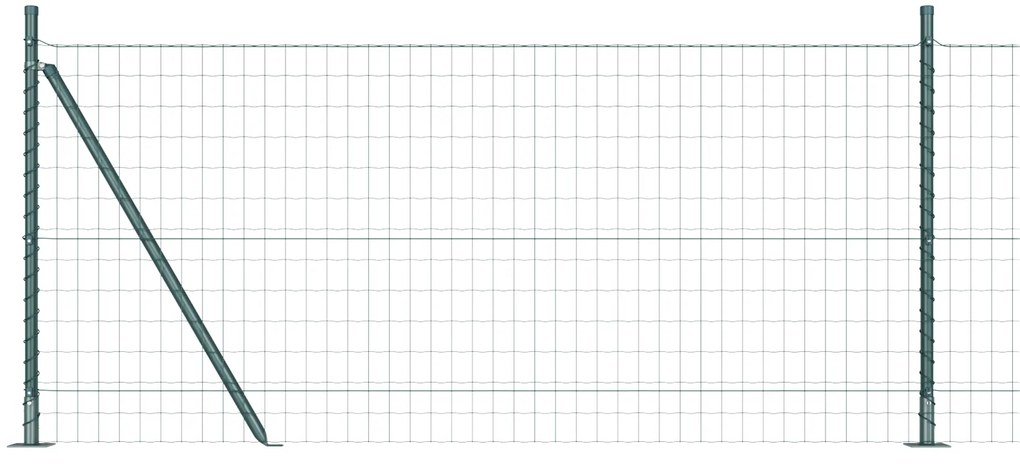 vidaXL Euro Fence με 13 Στηρέκια Φλάντζας 1x25 μ Γαλβανισμένο Ατσάλι