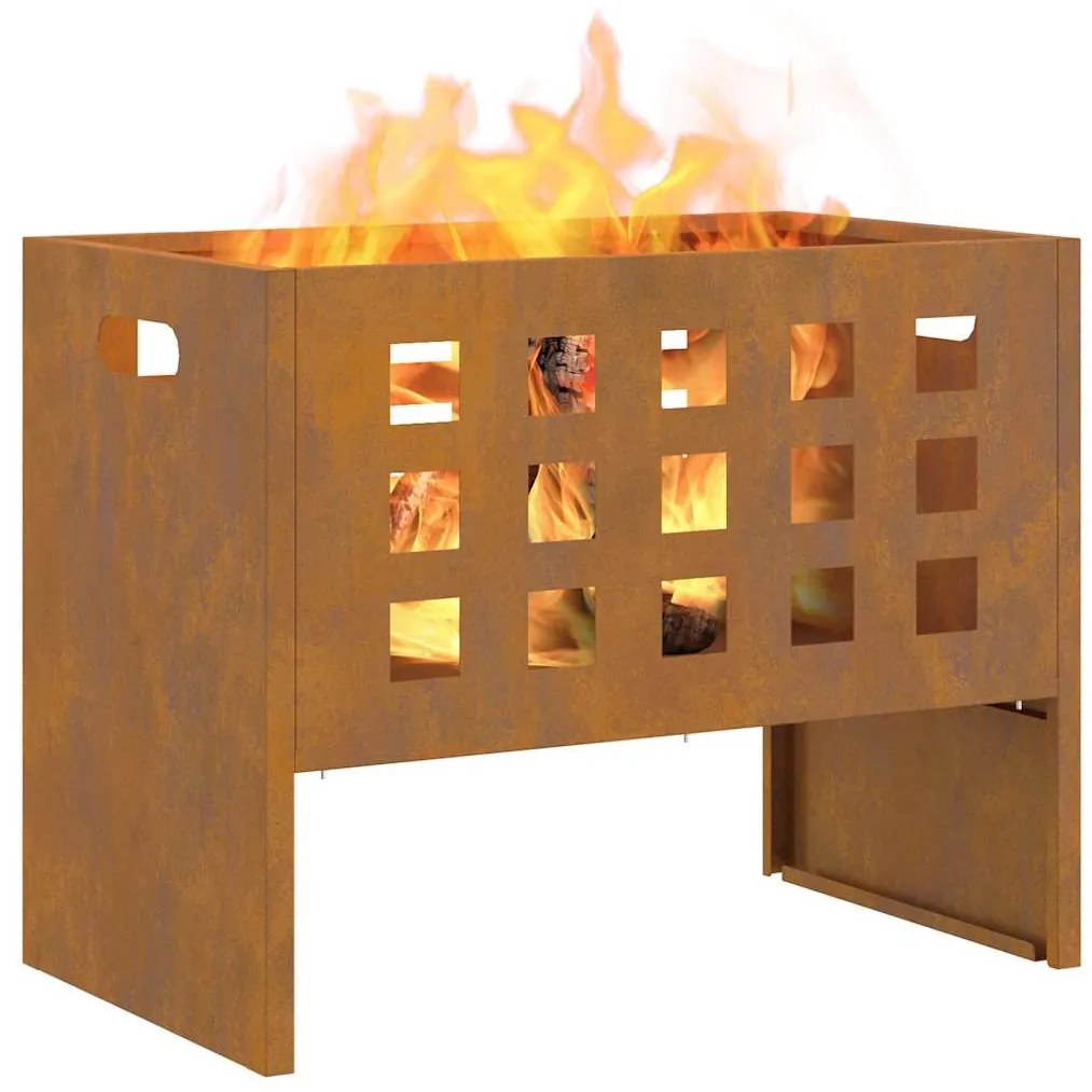 vidaXL Φωτιά Καφέ 50 x 30 x 40 εκ. Ατσάλι σκληρυθέν στον αέρα