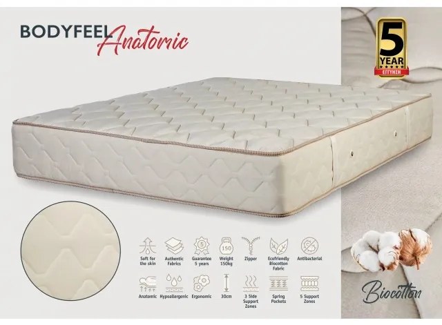 KPS ΣΤΡΩΜΑ BODYFEEL ANATOMIC 100X190ΕΚ BIOCOTTON