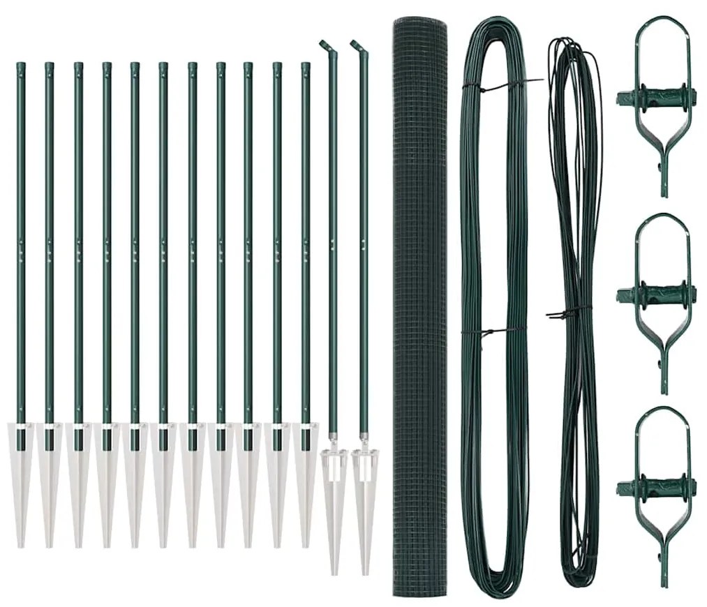 vidaXL Στύλος Περιφράξεων Πράσινο 25 x 1,5 m (25 x 25 mm πλέγμα)