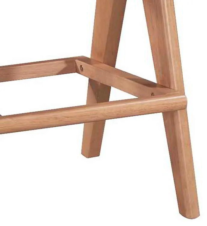 Σκαμπό bar Winslow pakoworld ξύλο rubberwood ανοικτό καρυδί-pvc rattan φυσικό-ύφασμα γκρι