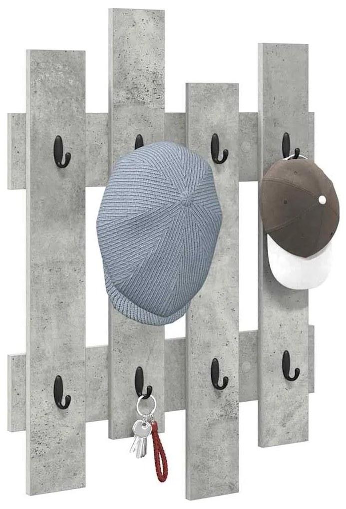 vidaXL Τοίχου Κρεμάστρα Επιτοίχιο Σκυρόδεμα Γκρι 60 x 3 x 82 εκ.