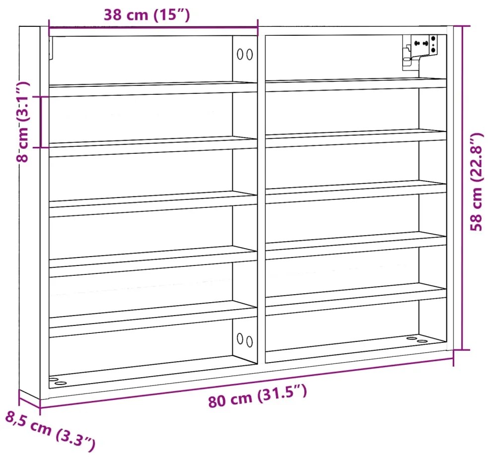 ΒΙΤΡΙΝΑ ΓΚΡΙ SONOMA 80X8,5X58 ΕΚ. ΑΠΟ ΕΠΕΞΕΡΓΑΣΜΕΝΟ ΞΥΛΟ 847959