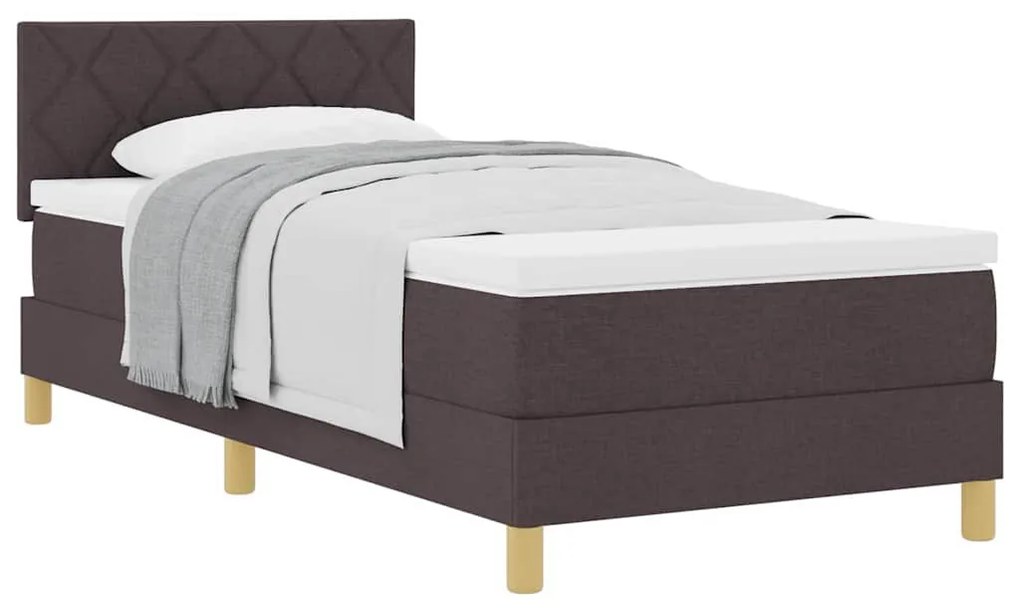 vidaXL Κρεβάτι box spring με στρώμα με στρώμα Σκούρο καφέ Σκούρο καφέ