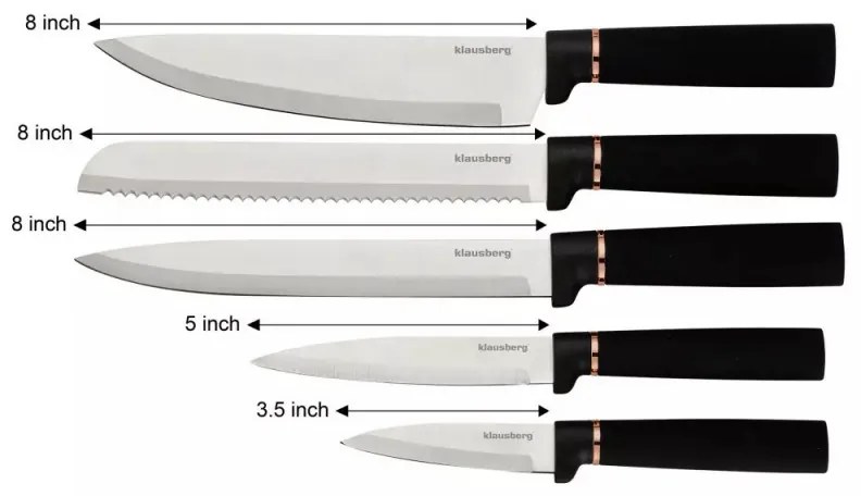 Σετ μαχαιριών και σανίδων κοπής Klausberg KB 7834, 10 τεμάχια, 5 μαχαίρια, 4 σανίδες κοπής, Βάση, Μαύρο