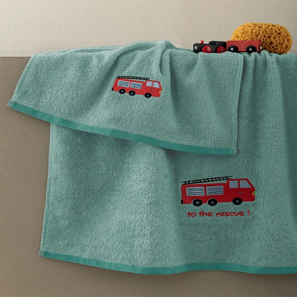 Πετσέτες Παιδικές Rescue (Σετ 2τμχ) Mint Palamaiki Σετ Πετσέτες 70x140cm 100% Βαμβάκι