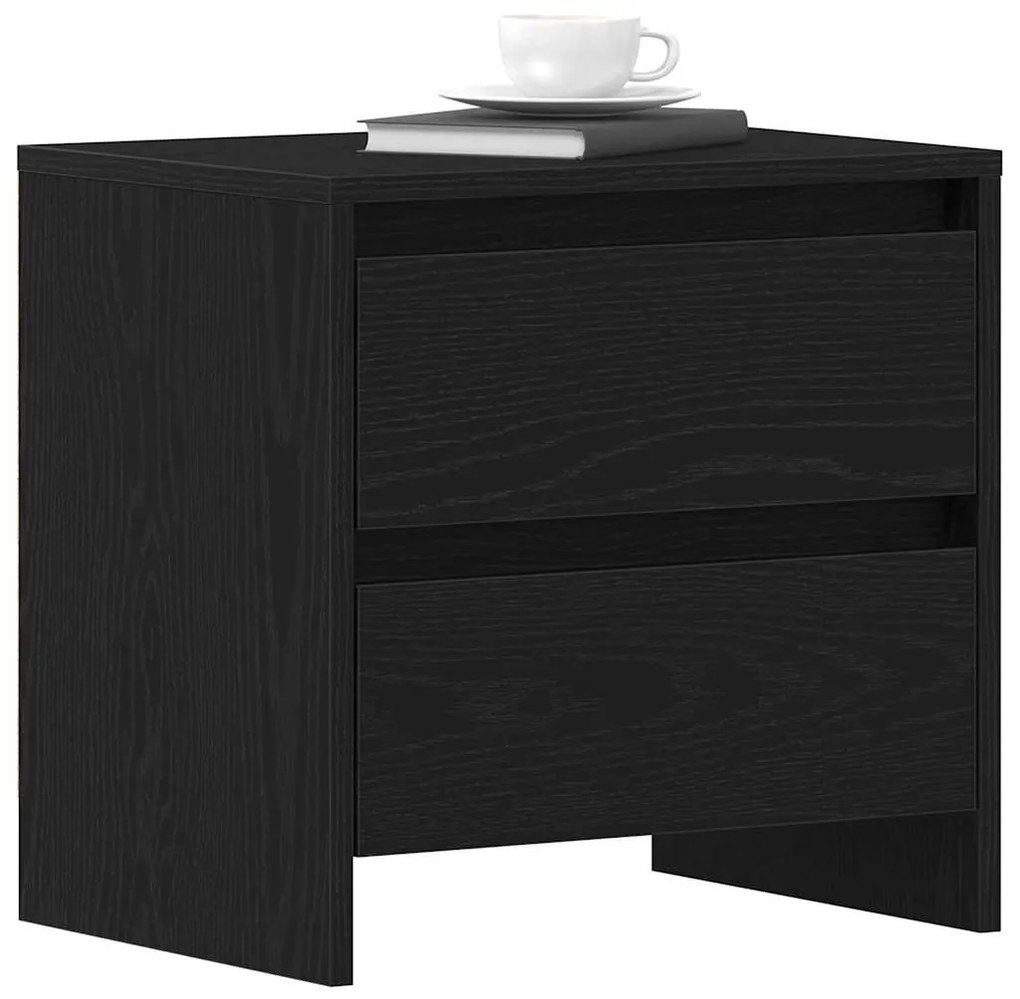 vidaXL Κομοδίνο Μαύρη δρυς 45 x 34 x 44.5 εκ Επεξεργασμένο ξύλο