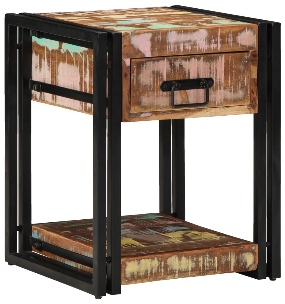 vidaXL Κομοδίνα 2 τμχ 40x40x50 εκ. Μασίφ Ανακυκλωμένο Ξύλο