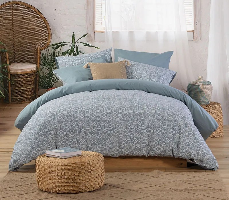 Σετ Παπλωματοθήκη Μονή Wisely Denim 1x(170x240) + 1x(52x72) - Nef-Nef Homeware