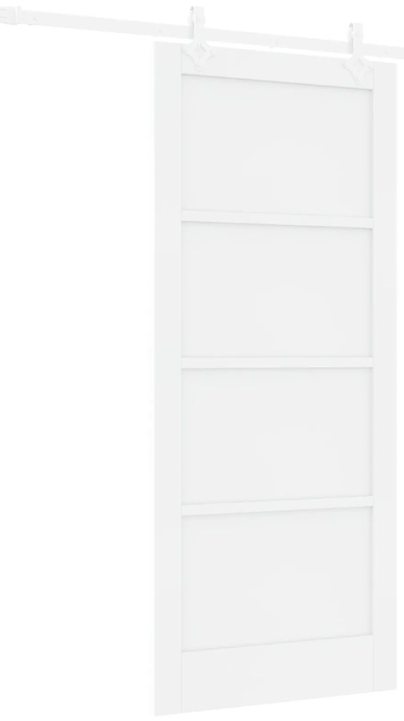 vidaXL Συρόμενη Πόρτα με Σετ Υλικών Λευκή 86x198.5 εκ. Συμπαγές Ξύλο Πεύκου