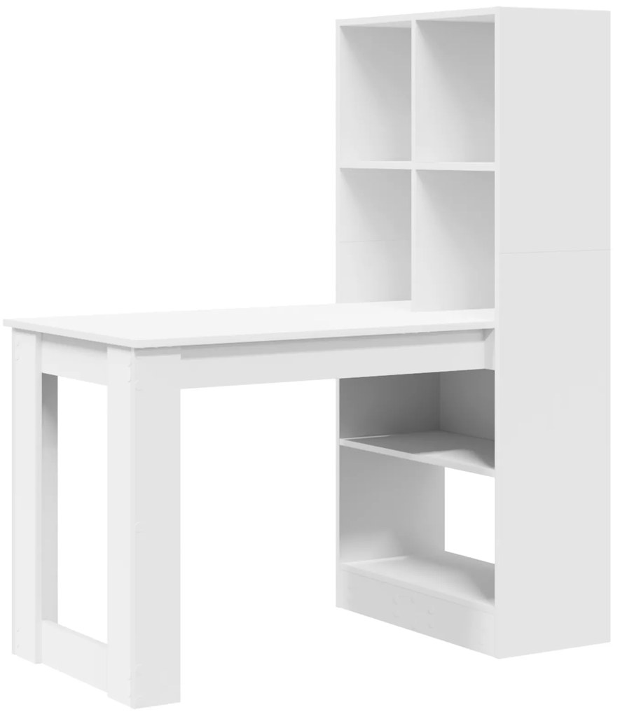 vidaXL Γραφείο Λευκό 122 x 67 x 145 εκ. Μηχανικά ξύλα και Στραθόπλακες