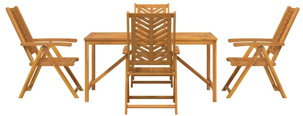 vidaXL Σέτ φαγητού για κήπο 5 pcs Καφέ Στερεό Ξύλο Ακακίας