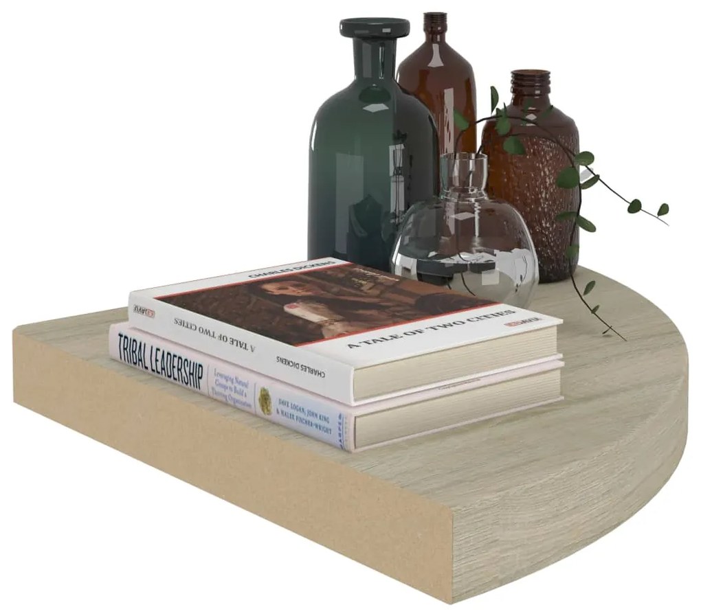 vidaXL Ράφια Τοίχου Γωνιακά 4 τεμ. Χρώμα Δρυός 35x35x3,8 εκ. MDF