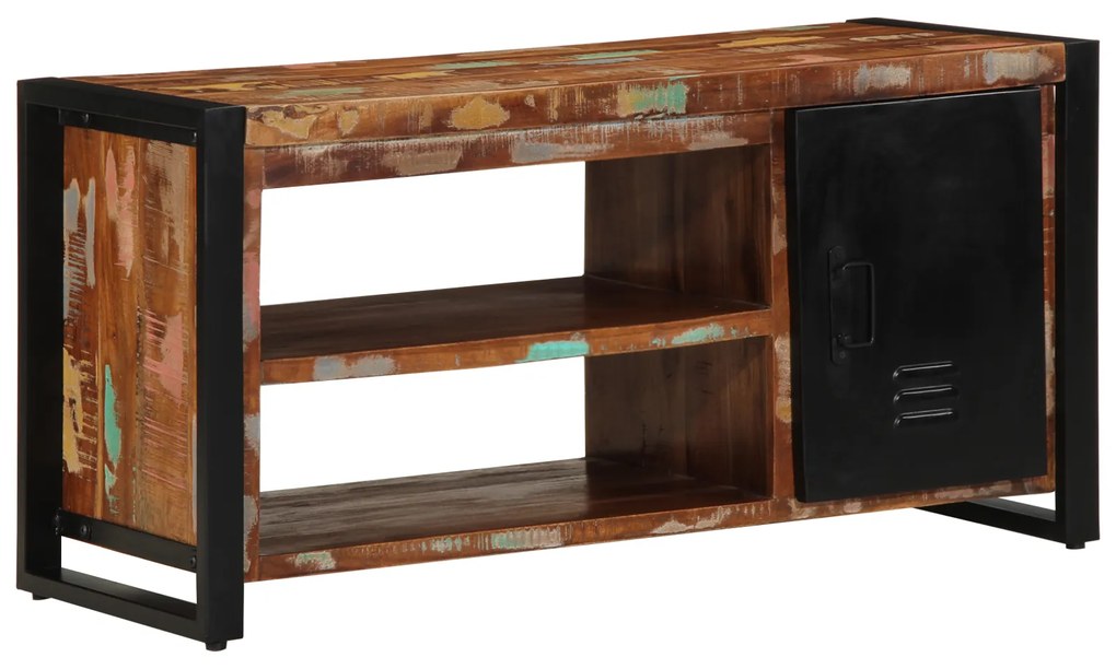 vidaXL Πάγκος Παπουτσιών Πολύχρωμο 100x40x50 εκ. Μασίφ Ξύλο Ανακυκλωμένο