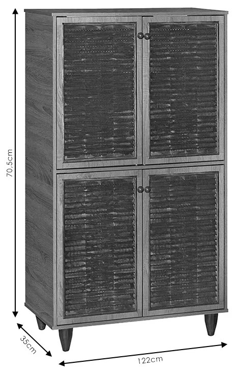 Παπουτσοθήκη-ντουλάπι Ronan pakoworld χρώμα wenge 70.5x35x122εκ