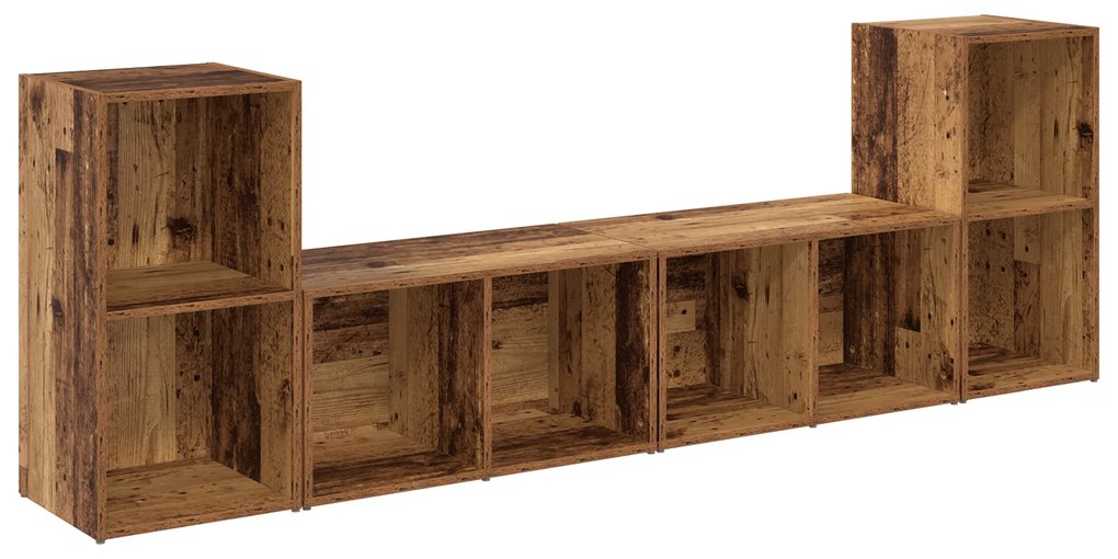 vidaXL Σετ επίπλου τηλεόρασης 4 pcs Παλαιό ξύλο 37 x 35 x 72 εκ.