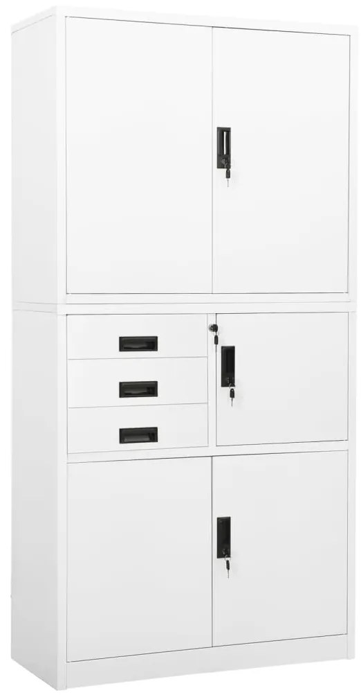 vidaXL Ντουλάπα Γραφείου Λευκή 90 x 40 x 180 εκ. Ατσάλινη