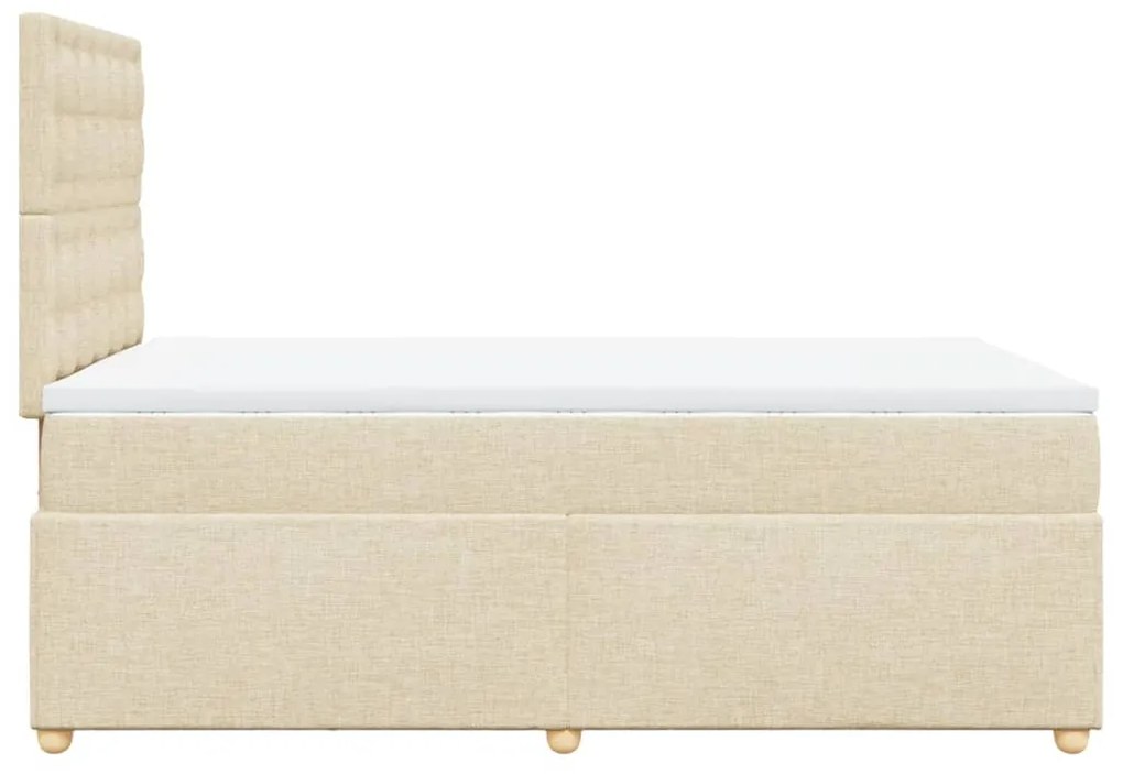 ΚΡΕΒΑΤΙ BOXSPRING ΜΕ ΣΤΡΩΜΑ ΚΡΕΜ 120X190 ΕΚ. ΥΦΑΣΜΑΤΙΝΟ 3293538