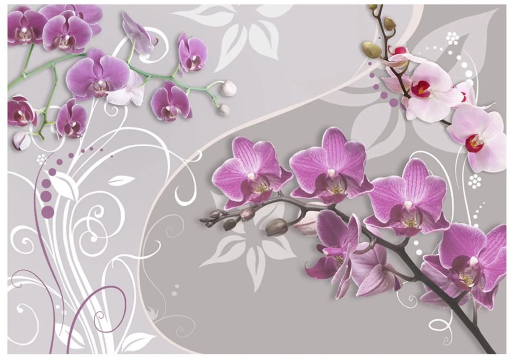 Φωτοταπετσαρία - Flight of purple orchids 300x210