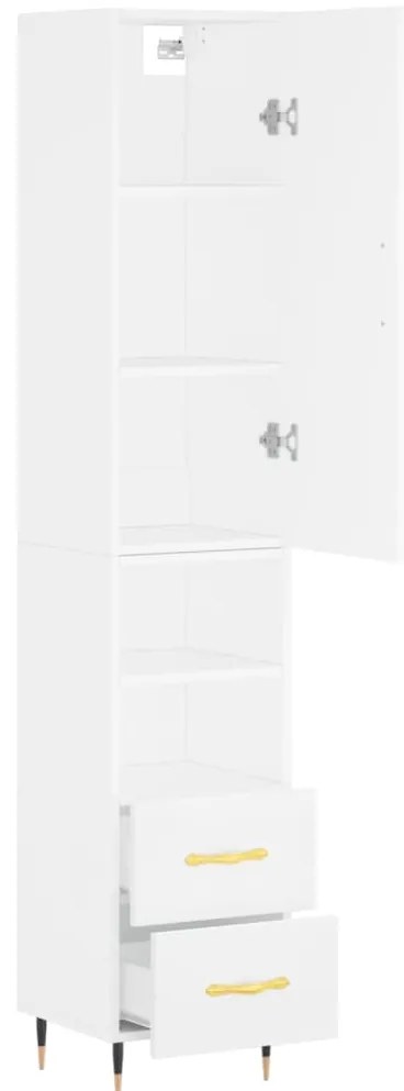vidaXL Ντουλάπι Λευκό 34,5 x 34 x 180 εκ. από Επεξεργασμένο Ξύλο