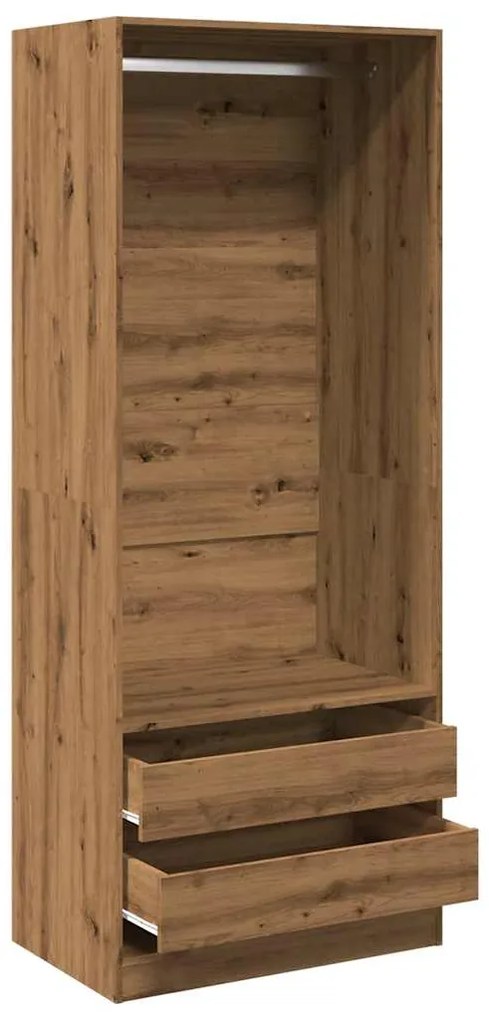 vidaXL Ντουλάπα Αρτισιανή Δρυς 80x50x200εκ από Επεξεργασμένο Ξύλο