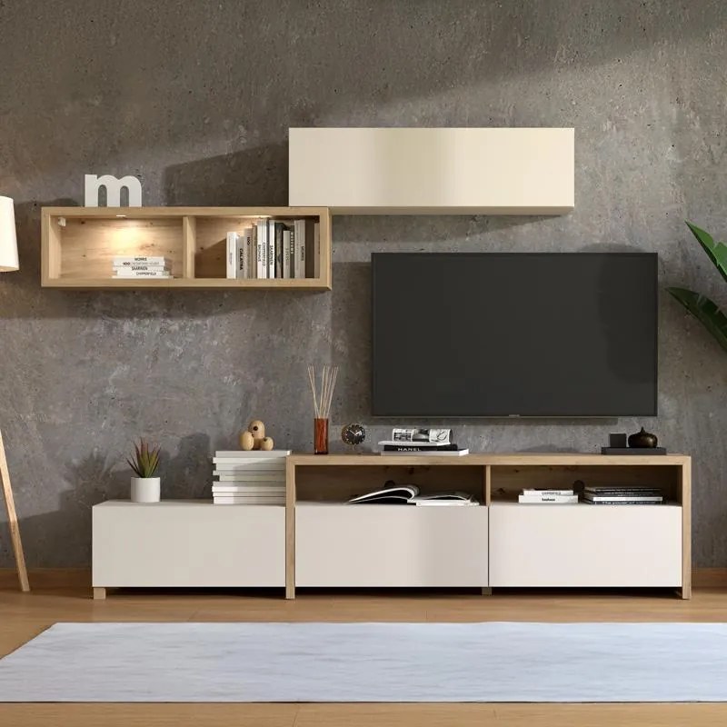 Σύνθεση σαλονιού AUREL Artisan oak - Cashmere 238x42x161εκ. 238x42x161 εκ.