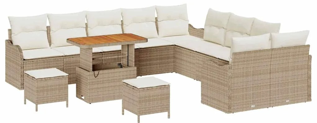 vidaXL Σετ Καναπέ Κήπου 13 pcs Μπεζ συνθετικό ρατάν