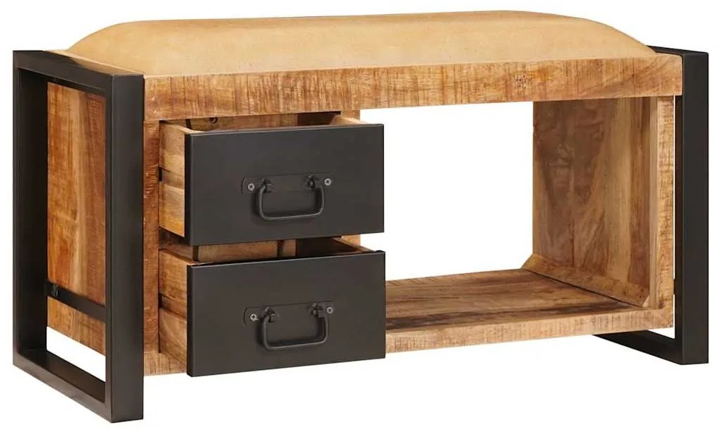 vidaXL Παγκάκι με αποθήκευση Καφέ 80 x 35 x 40 εκ Μασίφ ξύλο μάνγκο