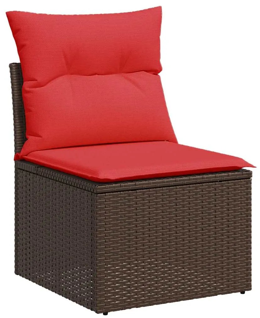 vidaXL Σαλόνι Κήπου Σετ 4 Τεμαχίων Καφέ Συνθετικό Ρατάν με Μαξιλάρια