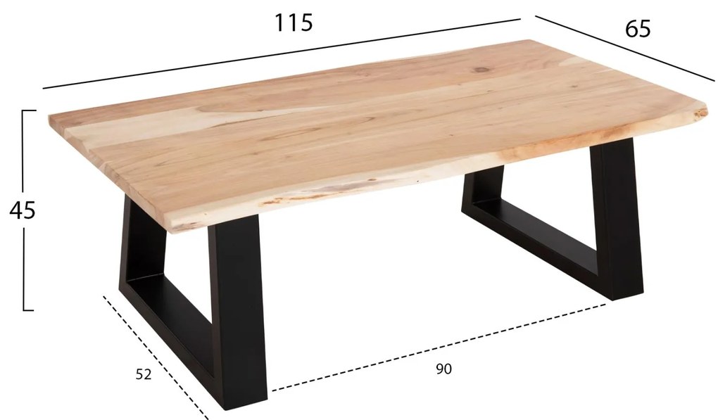Τραπεζάκι σαλονιού SOFIA SLIM C8502.21 απο Μασίφ Ξύλο Ακακίας σε Ανοιχτό Φυσικό 115x65x41Υεκ. 115x65x41 εκ.