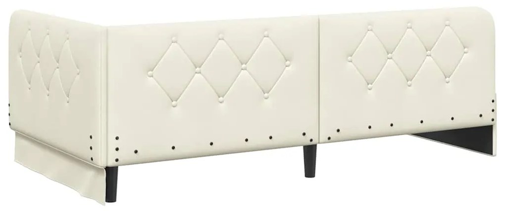 vidaXL Κρεβάτι Γωνίας με κεφαλάρι Κρεμ 100 x 200 cm Βελούδο