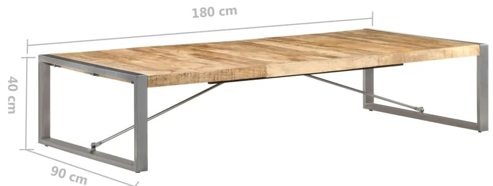 vidaXL Τραπεζάκι Σαλονιού 180 x 90 x 40 εκ. Ακατέργαστο Ξύλο Μάνγκο