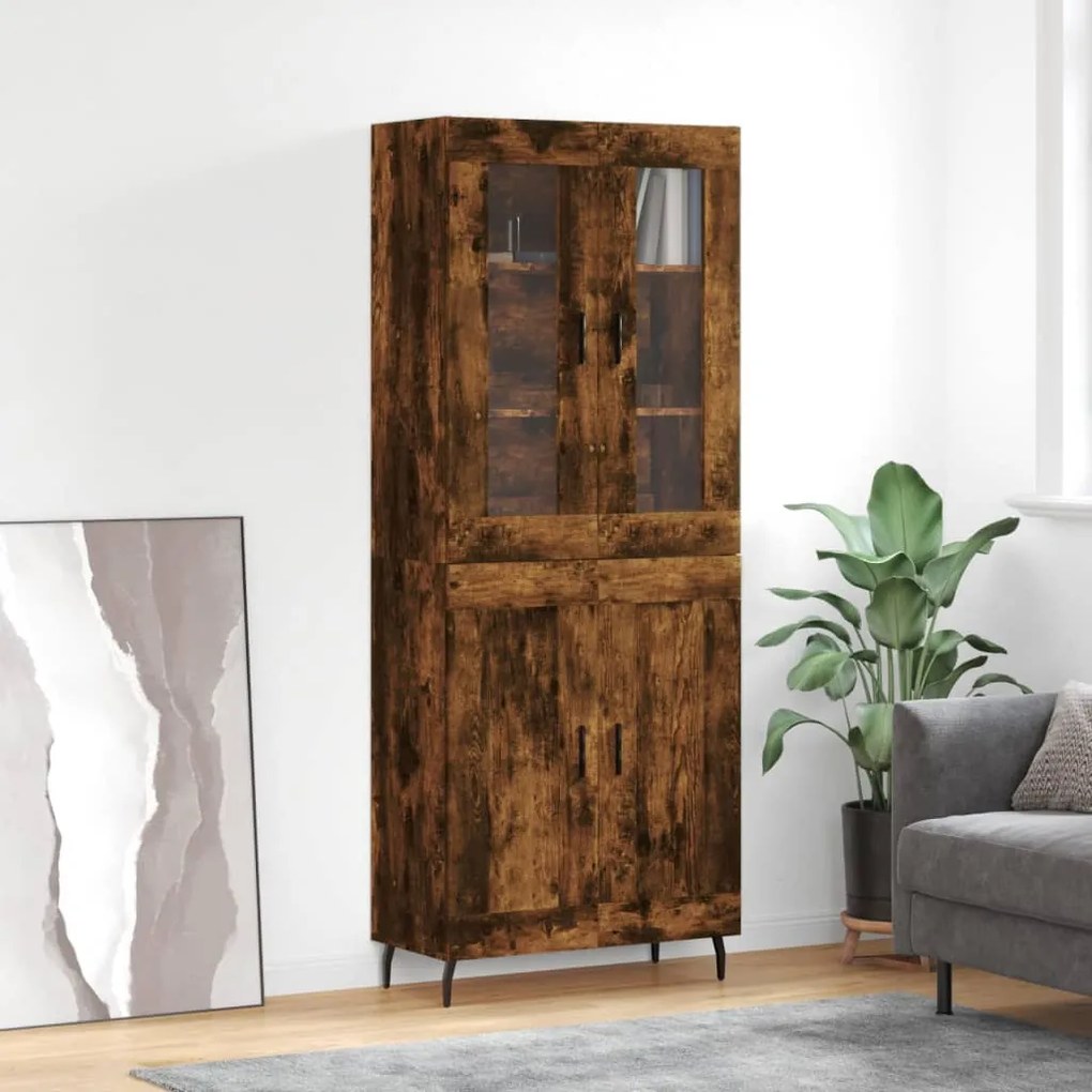 vidaXL Ντουλάπι Καπνιστή Δρυς 69,5x34x180 εκ. από Επεξεργασμένο Ξύλο