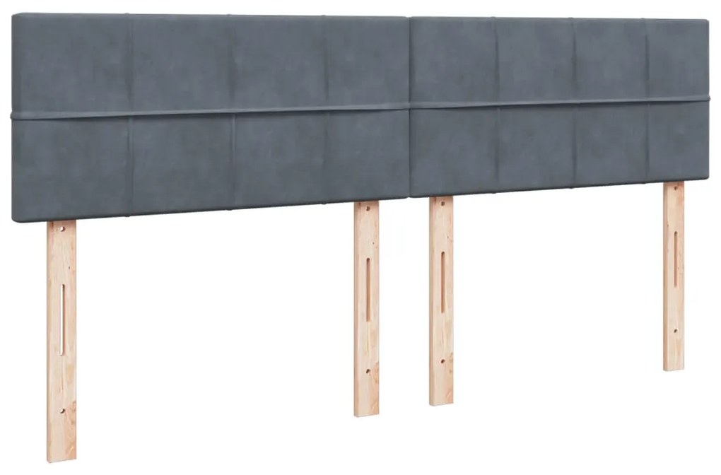 vidaXL Κρεβάτι Boxspring με Στρώμα Σκούρο Γκρι 200x200 εκ. Βελούδινο