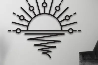 Intra απο ξύλο plywood 3mm-4mm πάχος – Sun and Waves διακόσμηση τοίχου με λέιζερ Δίασταση 40x30 cm INTRAFABR-69559436