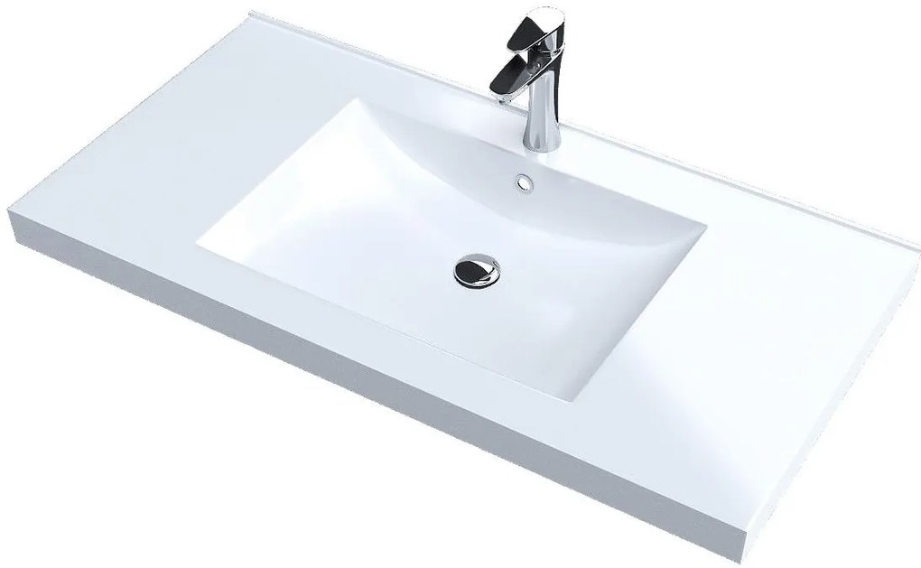 Νιπτήρας Sanitec Alba-Leuko-Μήκος 100 εκ.