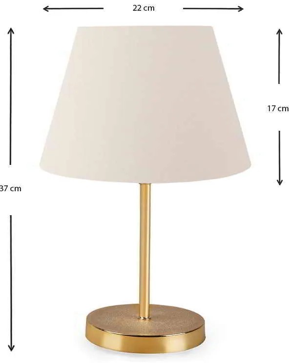 Φωτιστικό επιτραπέζιο Rosenthal Megapap ύφασμα/Pvc/χρώμιο χρώμα κρεμ/χρυσό 22x17x37εκ.