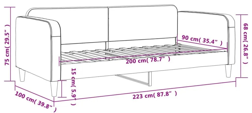 Καναπές Κρεβάτι Σκούρο Γκρι 90 x 200 εκ. Υφασμάτινος - Γκρι